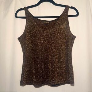 Vintage Georgiou Brown and Gold Sparkly Tank